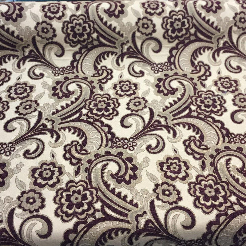 Moderna Wine Chenille Upholstery Fabric - Wine, 56" Width (1 Yard)