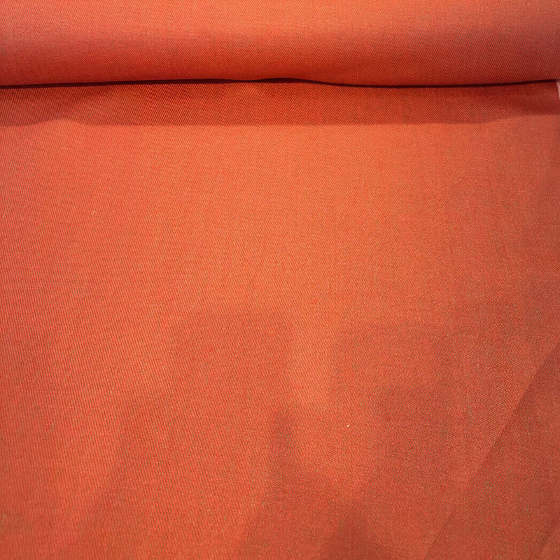 Belgian Dove Linen Fabric - Terracotta Woven Upholstery Drapery, 64" Width (1 Yard)