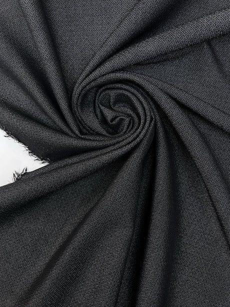 Wool Suit Fabric Gray Black Italian Woven