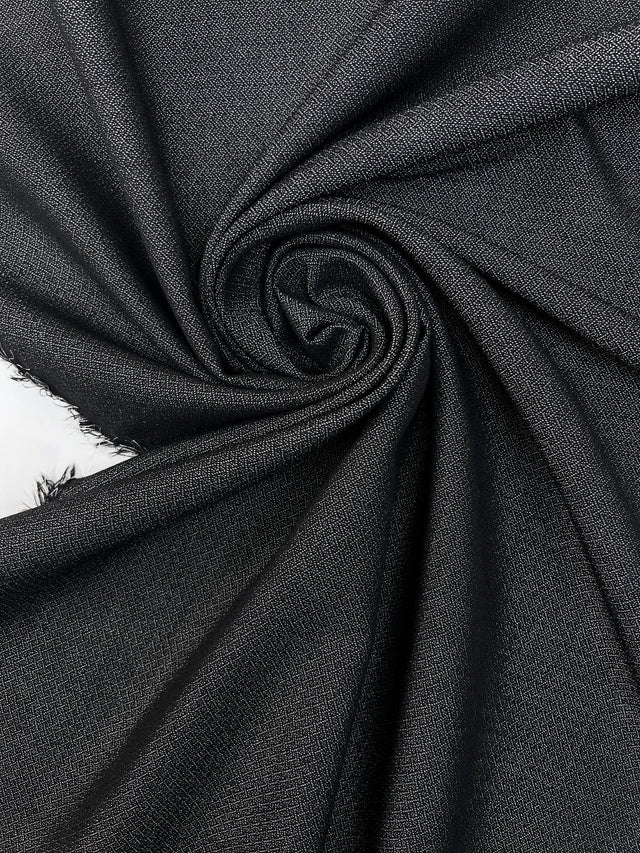 Wool Suit Fabric Gray Black Italian Woven