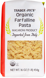Organic Farfalline Pasta Mini Bowtie Pasta Made from Durum Wheat