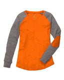 Women's Preppy Patch Slub Long Sleeve T-Shirt
