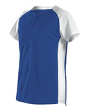 Jersey de dos botones para mujer de fastpitch
