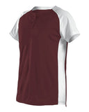 Jersey de dos botones para niñas de fastpitch