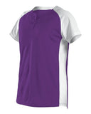 Jersey de dos botones para niñas de fastpitch