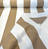 Cabana Stripe Bisque High UV Polyester Fabric - Bisque And White Stripe, 54" Width (1 Yard)