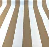 Cabana Stripe Bisque High UV Polyester Fabric - Bisque And White Stripe, 54" Width (1 Yard)