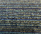 Hollywood Stripe Chenille Fabric - Aquamarine Blue Green Yellow Stripe, 56" Width (1 Yard)