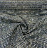 Hollywood Stripe Chenille Fabric - Aquamarine Blue Green Yellow Stripe, 56" Width (1 Yard)