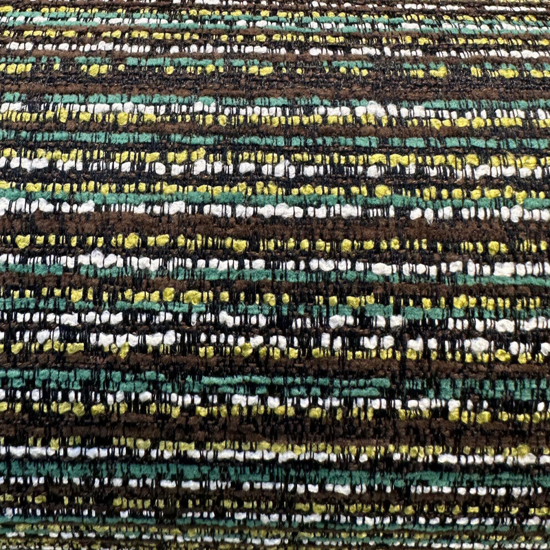 Hollywood Stripe Valdese Chenille Fabric - Jamaica Green Multi Colored Stripe, 56" Width (1 Yard)