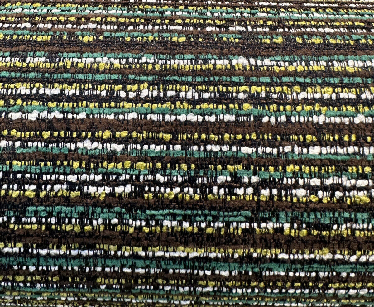 Hollywood Stripe Valdese Chenille Fabric - Jamaica Green Multi Colored Stripe, 56" Width (1 Yard)