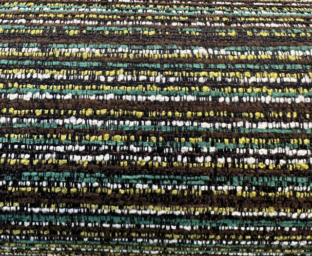 Hollywood Stripe Valdese Chenille Fabric - Jamaica Green Multi Colored Stripe, 56" Width (1 Yard)