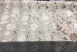 Italian Cut Cream Floral Burn Velvet Drapery Fabric - Beige Cream Floral, 58" Width (1 Yard)
