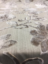 Italian Cut Cream Floral Burn Velvet Drapery Fabric - Beige Cream Floral, 58" Width (1 Yard)