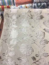 Italian Cut Cream Floral Burn Velvet Drapery Fabric - Beige Cream Floral, 58" Width (1 Yard)