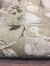 Italian Cut Cream Floral Burn Velvet Drapery Fabric - Beige Cream Floral, 58" Width (1 Yard)