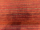 Hollywood Stripe Chenille Fabric - Hot Stuff Red Orange Maroon Rust Gold, 56" Width, 24" Vertical Repeat (1 Yard)