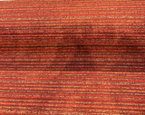 Hollywood Stripe Chenille Fabric - Hot Stuff Red Orange Maroon Rust Gold, 56" Width, 24" Vertical Repeat (1 Yard)