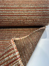 Hollywood Stripe Chenille Upholstery Fabric - Siracha Rust, Multi Colored Organic Stripe, 56" Width (1 Yard)
