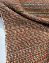 Hollywood Stripe Chenille Upholstery Fabric - Siracha Rust, Multi Colored Organic Stripe, 56" Width (1 Yard)