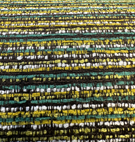 Hollywood Stripe Chenille Upholstery Fabric - Moss Green, Multi Colored Organic Stripe, 56" Width (1 Yard)