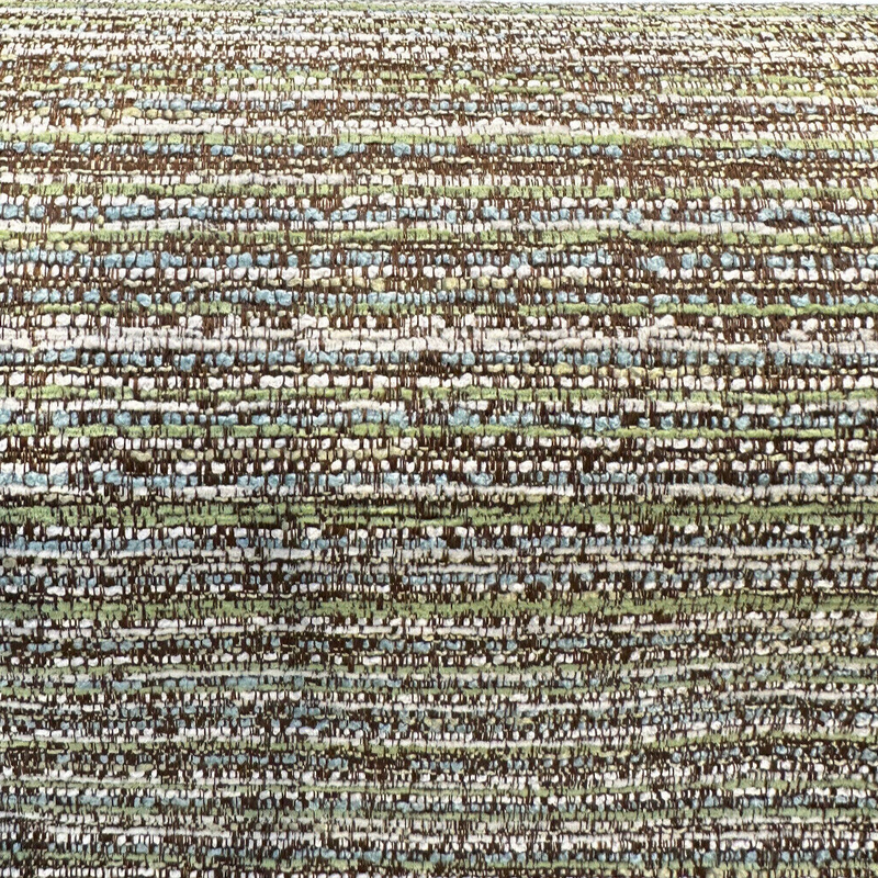 Hollywood Stripe Tadpole Chenille Fabric - Green, Light Blue, Brown, Beige Stripe, 56" Width (By The Yard)
