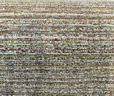 Hollywood Stripe Tadpole Chenille Fabric - Green, Light Blue, Brown, Beige Stripe, 56" Width (By The Yard)