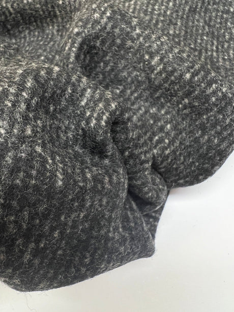 Italian Wool Tweed Fabric Gray Shade