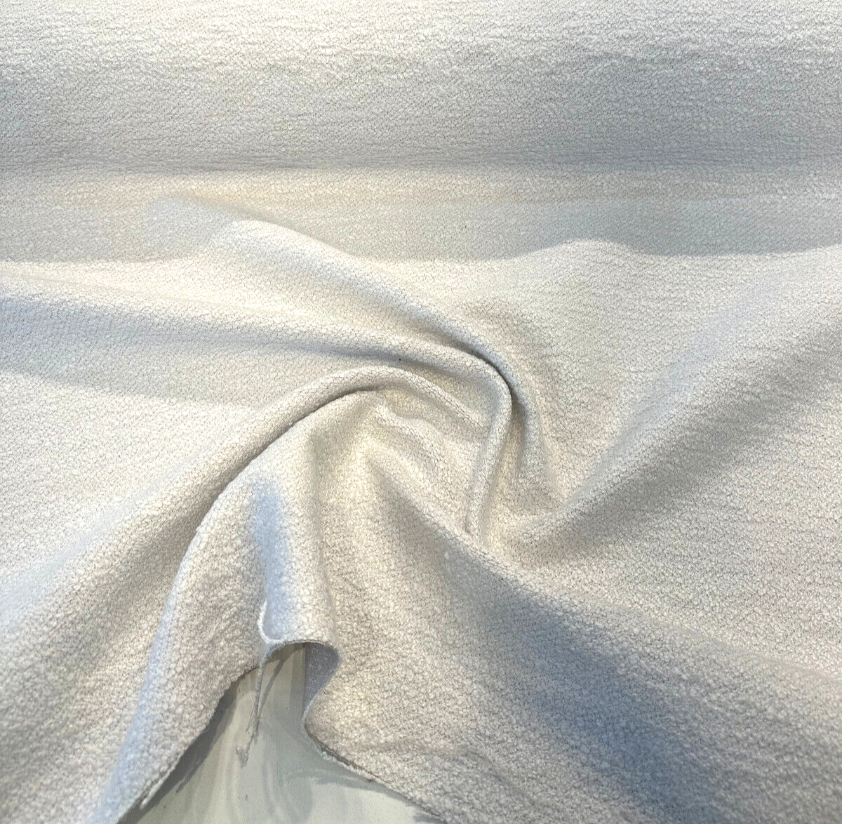 Sunbrella Luxe Boucle Acrylic Fabric - White Boucle, 54" Width (1 Yard)