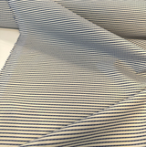 Stitch Royalty Ticking Blue High UV Polyester Fabric - Royalty Blue/Cream Beige Ticking Stripe, 54" Width (1 Yard)