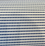 Stitch Royalty Ticking Blue High UV Polyester Fabric - Royalty Blue/Cream Beige Ticking Stripe, 54" Width (1 Yard)