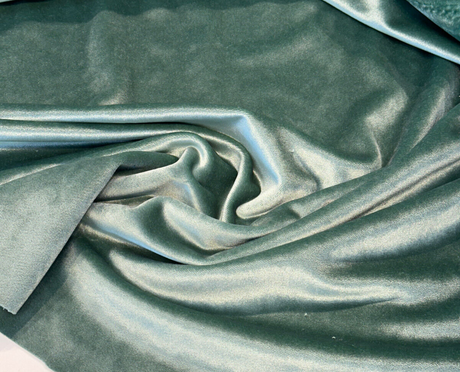 Exclusive Velveteen Polyester Fabric - Aqua Velveteen, 60" Width (1 Yard)