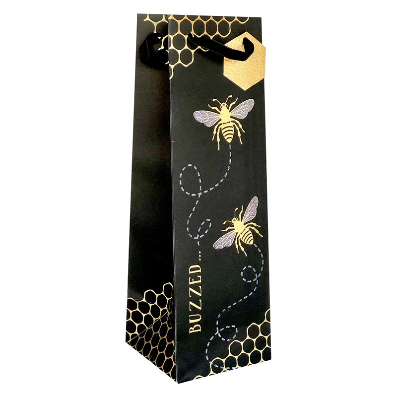 Patterned Wine Gift Bags   4 1/2" X 4 1/2" X 14"  Buzzed - 60 EACH