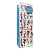 Patterned Wine Gift Bags   4 1/2" X 4 1/2" X 14"  Dance Party - 60 EACH