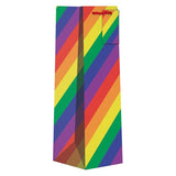 Patterned Wine Gift Bags   4 1/2" X 4 1/2" X 14"  Rainbow Stripe - 60 EACH