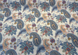 Brenda Garden Cotton Blend Fabric - Blue Floral Paisley, 56" Width (1 Yard)