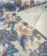 Brenda Garden Cotton Blend Fabric - Blue Floral Paisley, 56" Width (1 Yard)