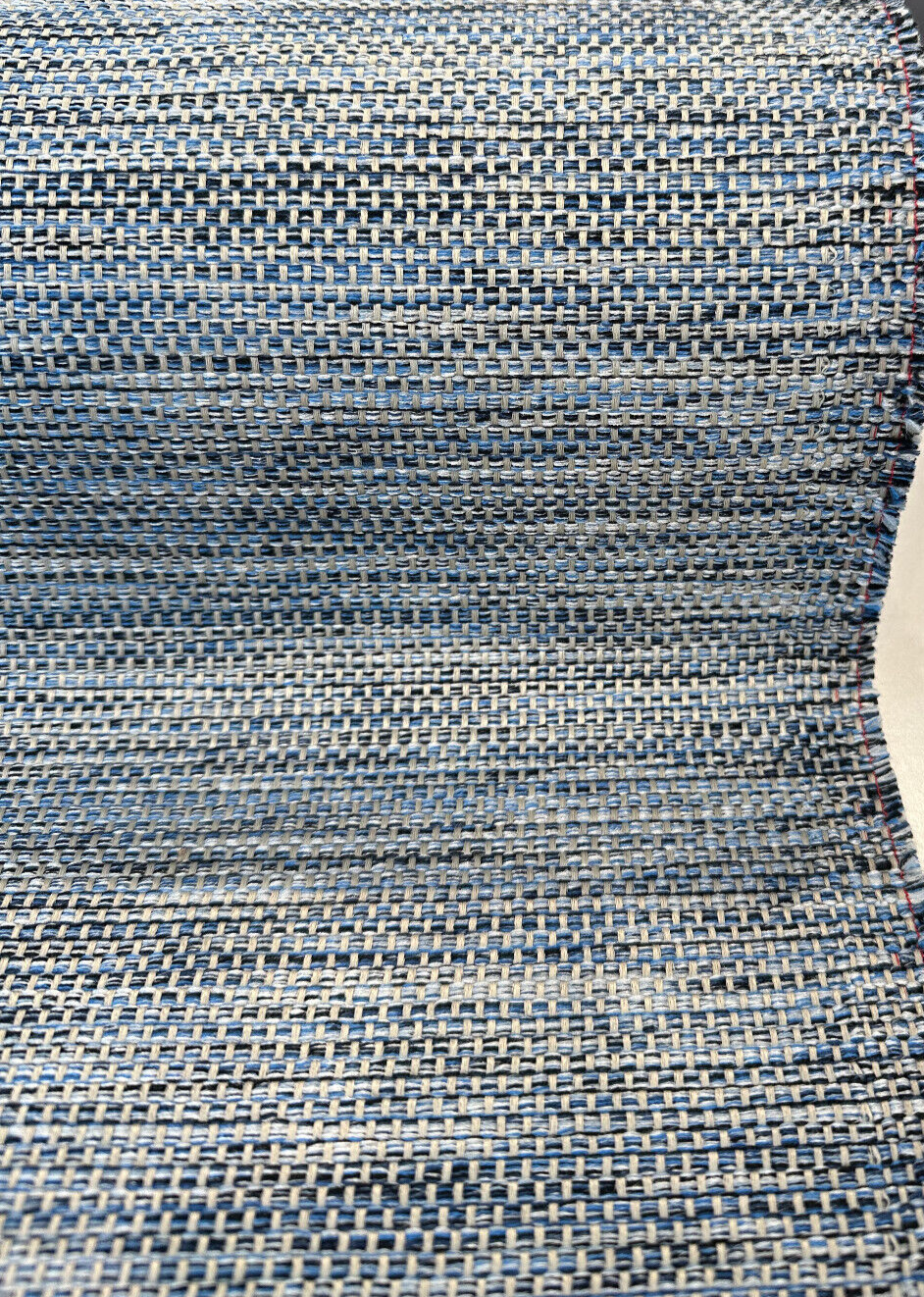 Blue Coast Chenille Tweed Latex Back Upholstery Fabric - Blue, Navy, Silver, Taupe, 56" Width (By The Yard)