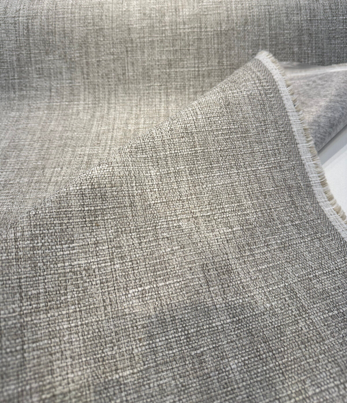 Schumacher Tweed Chenille Fabric - Gray Beige Tweed, 56" Width (1 Yard)