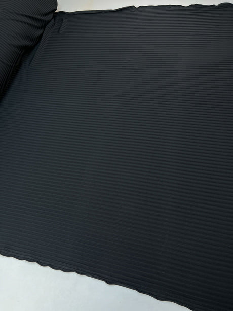 Black Polyamide Elastane Ribbed Knit