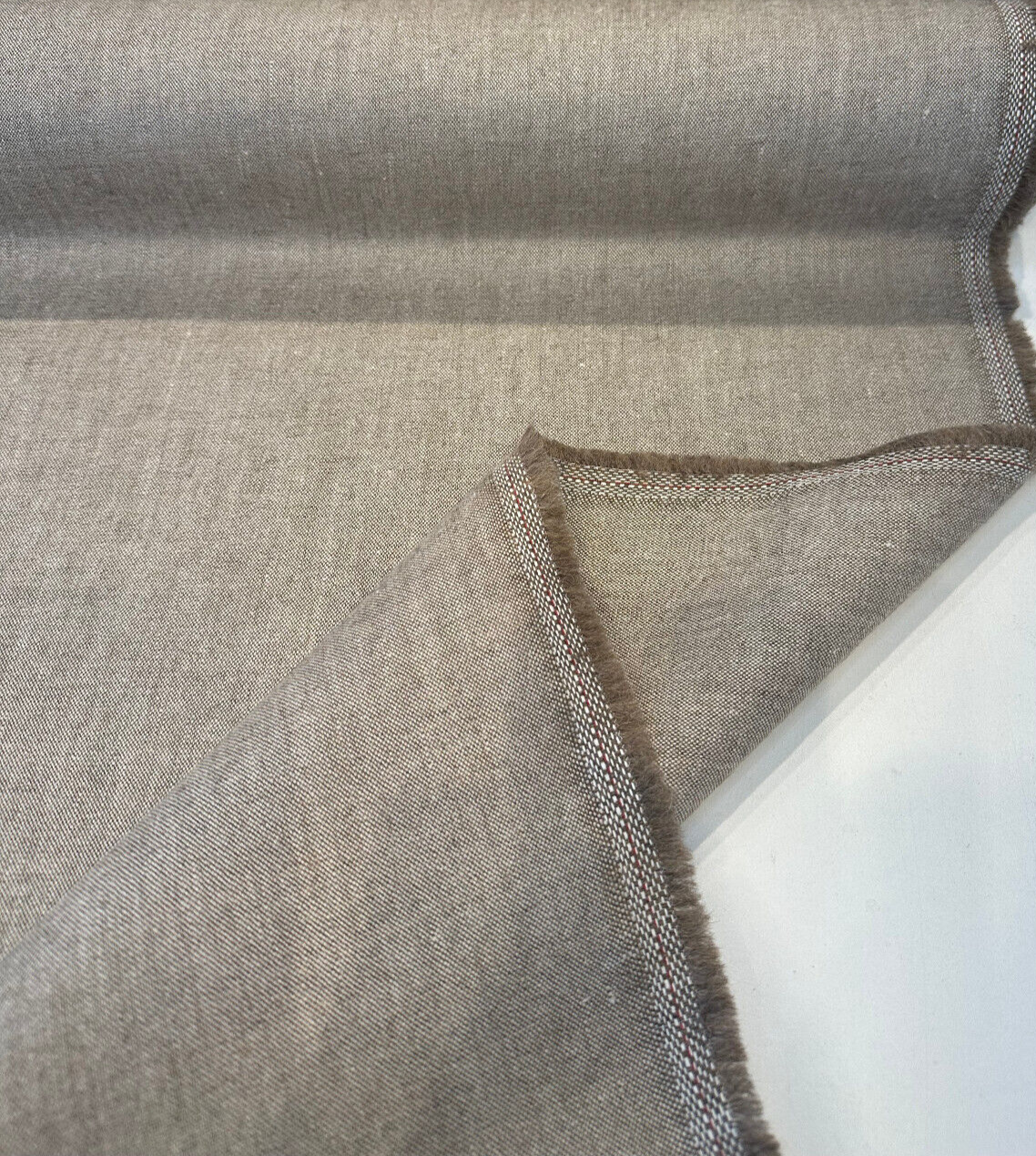 Comfy Cozy Linen Baby Alpaca Fabric - Mocha Twill, 54" Width (1 Yard)