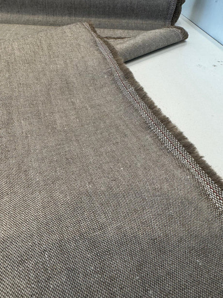 Comfy Cozy Linen Baby Alpaca Fabric - Mocha Twill, 54" Width (1 Yard)