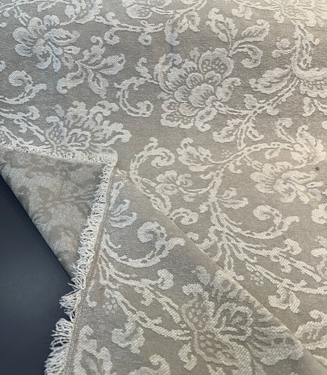 Gianna Parchment Floral Pumice Chenille Upholstery Fabric - Pumice Beige Floral, 58" Width (1 Yard)