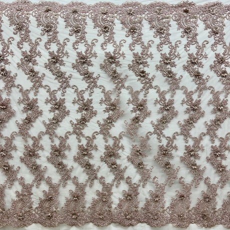 Beaded 3D Floral Lace Fabric 52" Wide