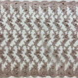 Beaded 3D Floral Lace Fabric - Embroidered 100 Percent Polyester Net Mesh, 3D Floral Beaded Design, 52" Wide (1 Yard)