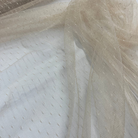 2-Way Stretch Dots Point Net Mesh Polyester Fabric - Dots Point Net Mesh, 60" Width (1 Yard)