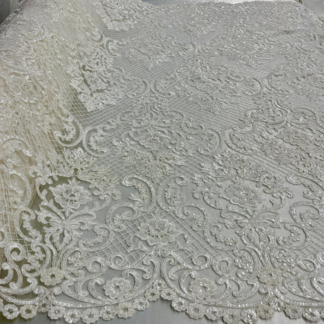 Beaded Corded Bridal Lace