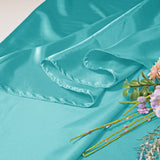 Round Satin Tablecloth 132 Pool Blue