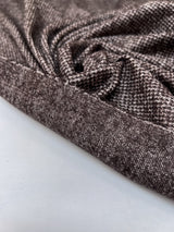 Wool Cotton Knitted Houndstooth Gray-Brown