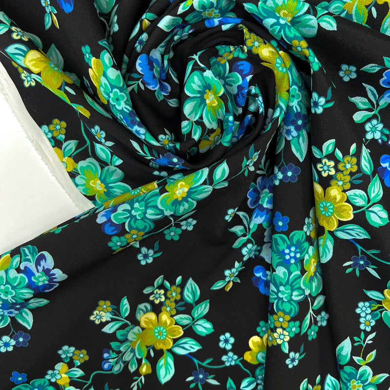 Polyester Elastane Floral Print Green